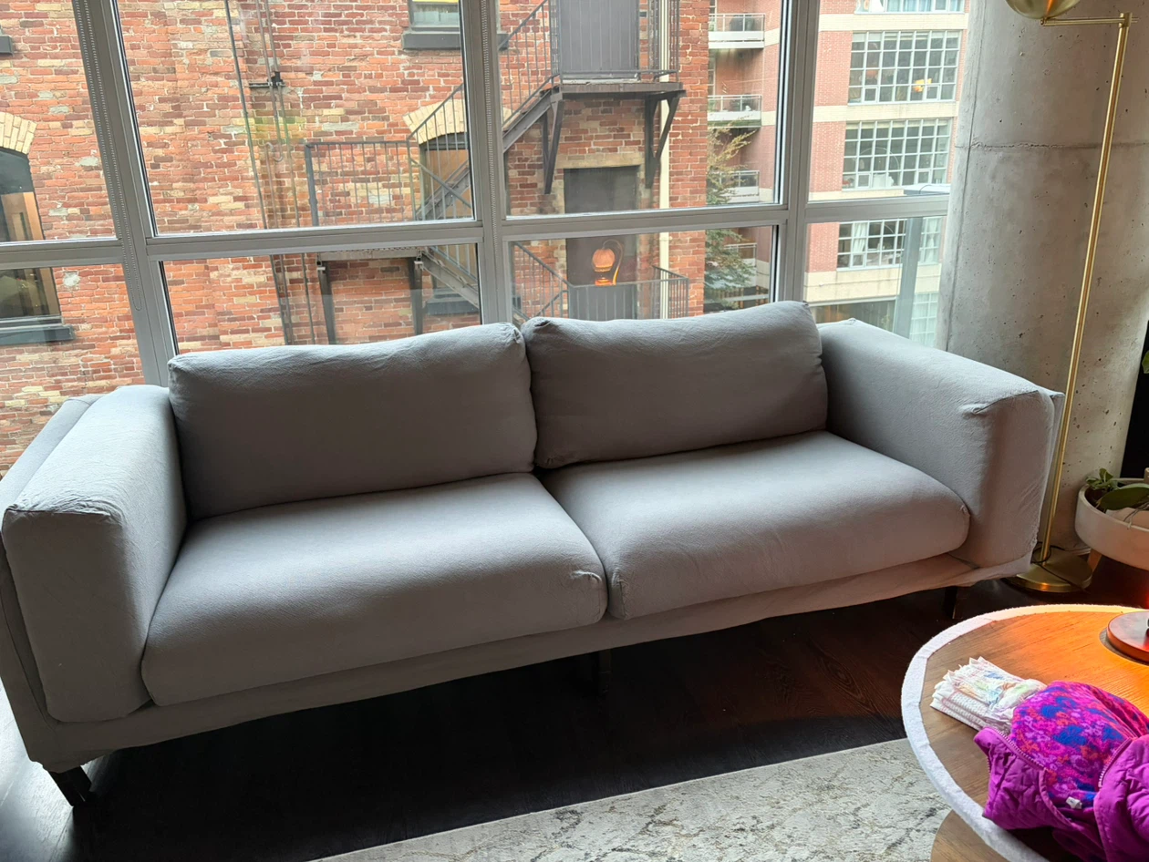 3 seater - Grey fabric sofa