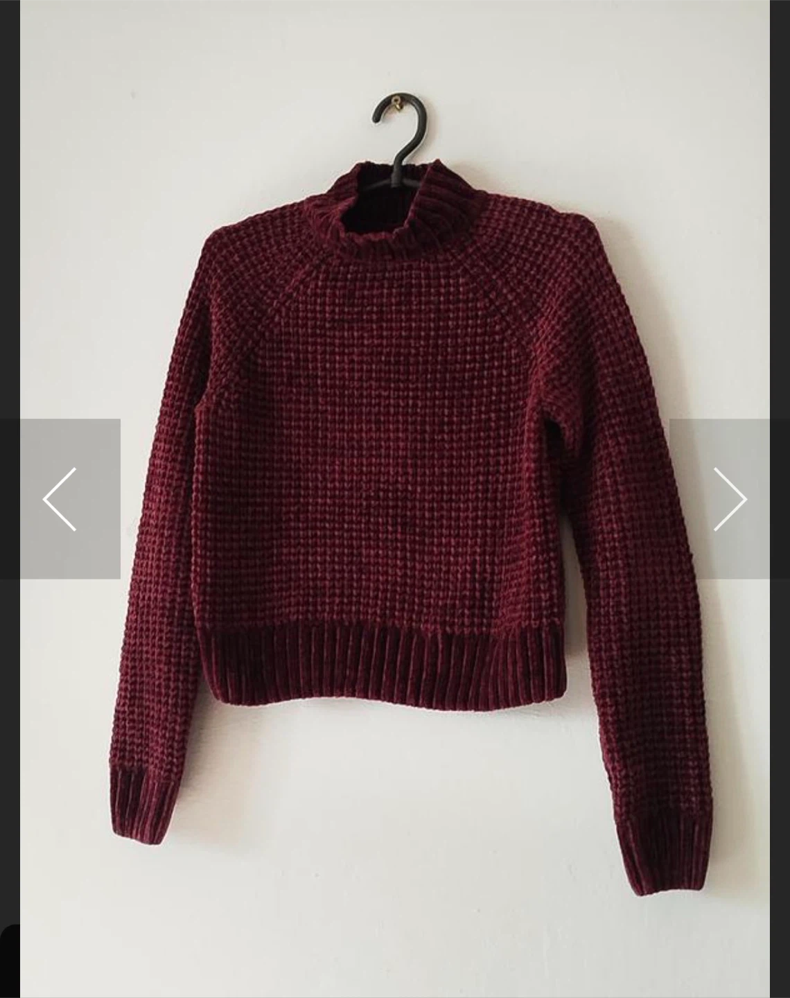 Burgundy Mock Neck Chenille Sweater