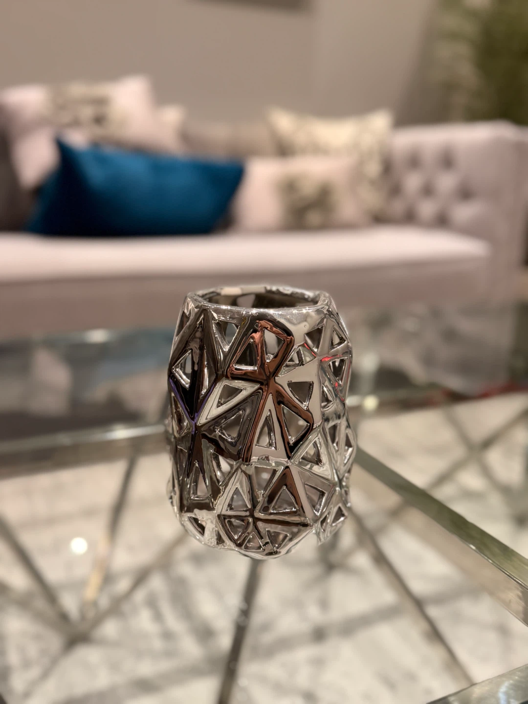 Contemporary Silver/Chrome Tabletop Decor Accent Set (3 Pieces) - photo 4