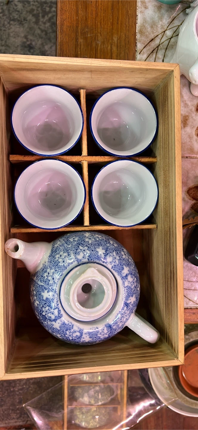 Blue and White Porcelain Tea Set