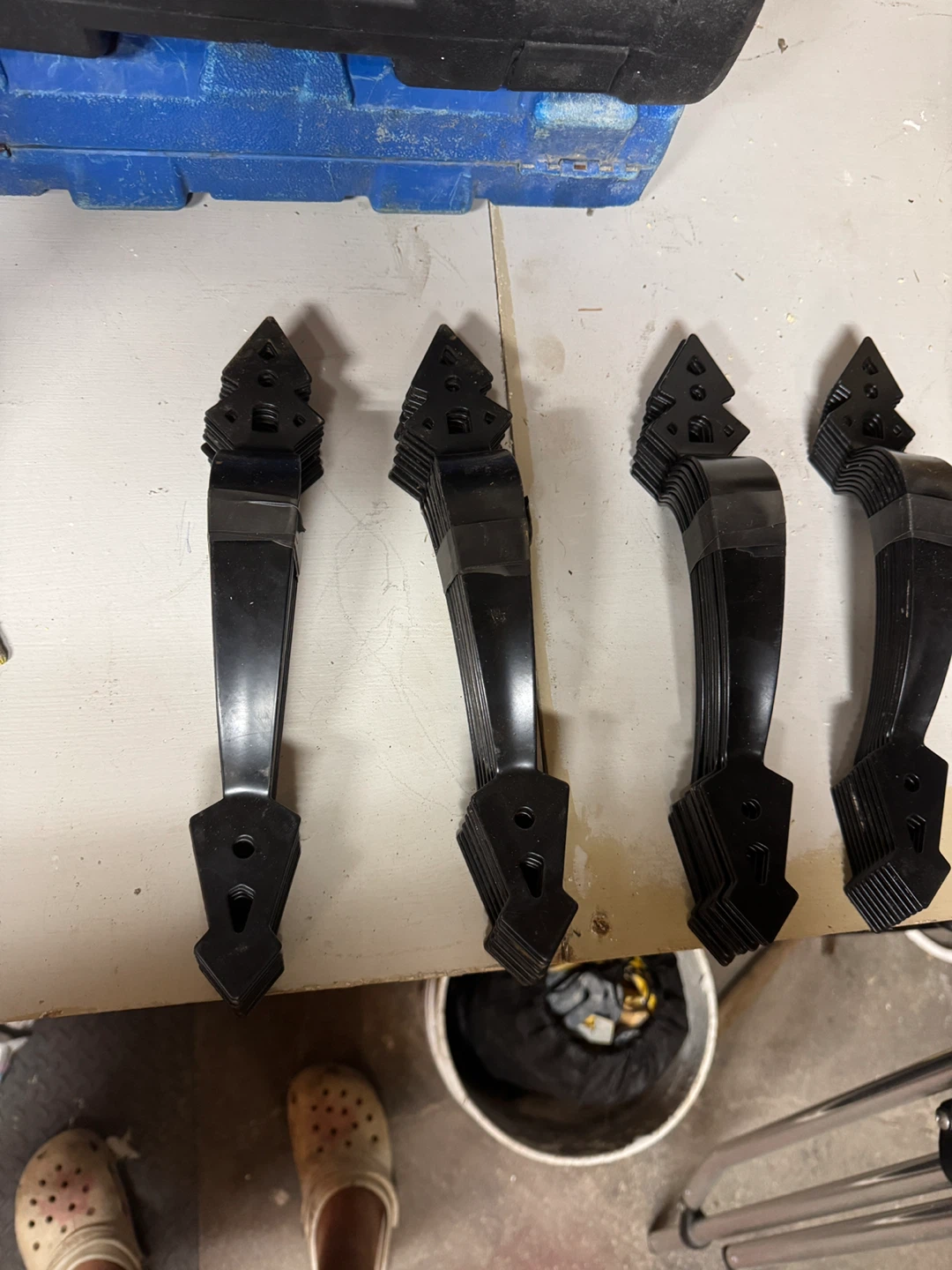 Black decorative garage door handles