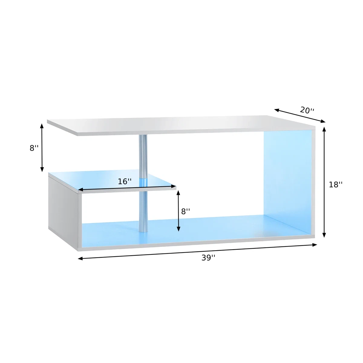 Modern LED Coffee Table with Storage - photo 2