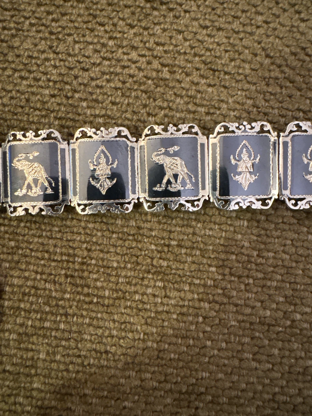 Vintage Nielloware Thai silver Bracelet - photo 2