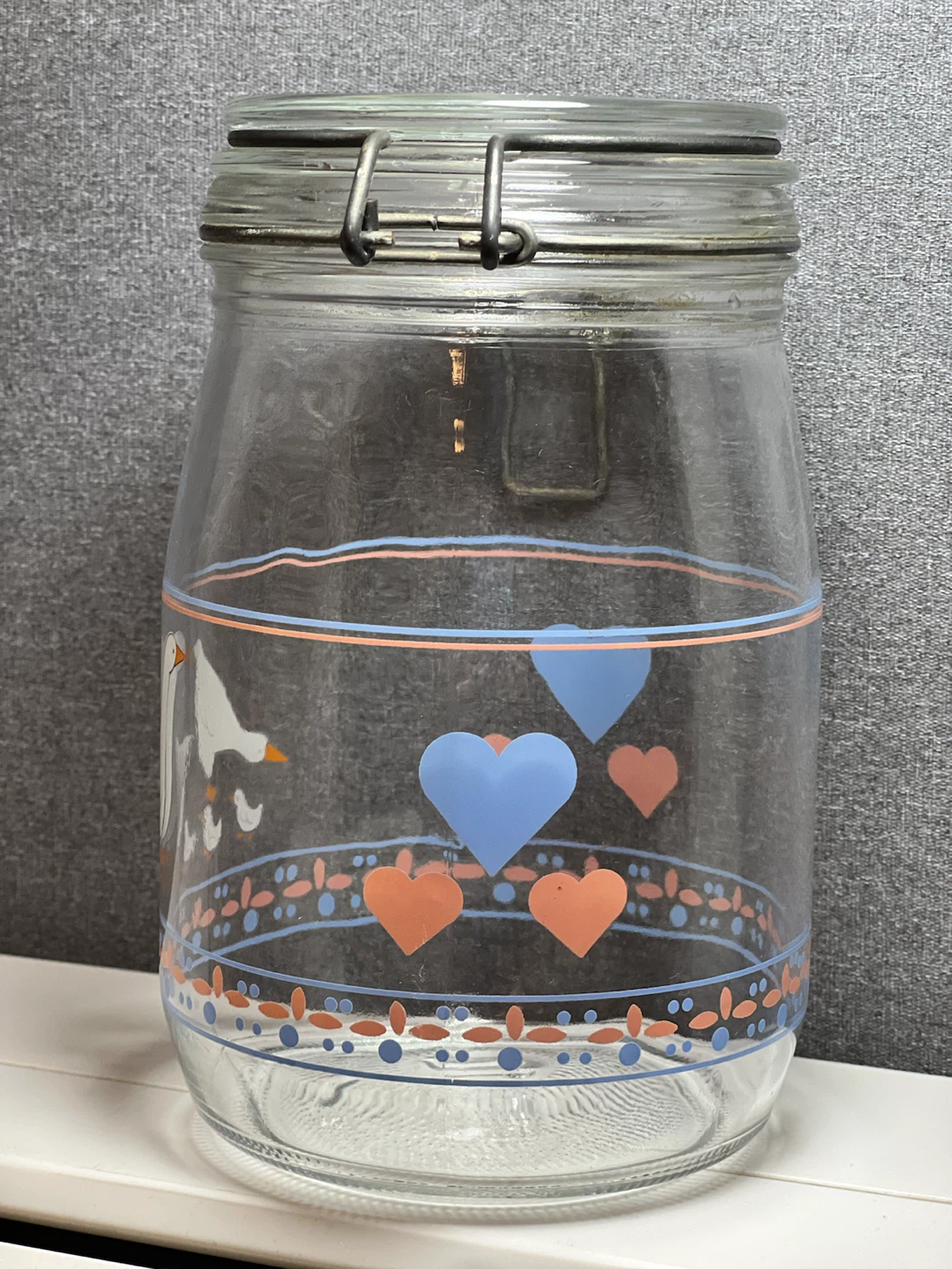 Arc France Country Goose Glass Canister Jar Metal Clamp Lid (1L) - photo 2