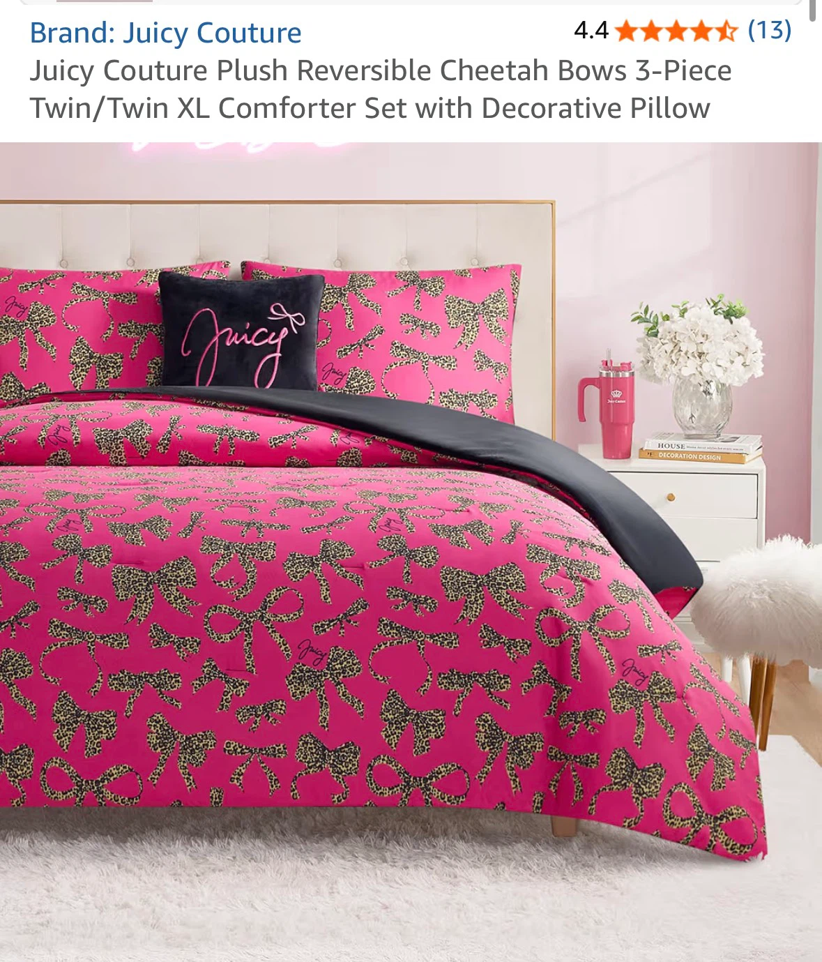 Juicy Couture Twin/Twin XL Reversible Plush Bed Set - photo 2