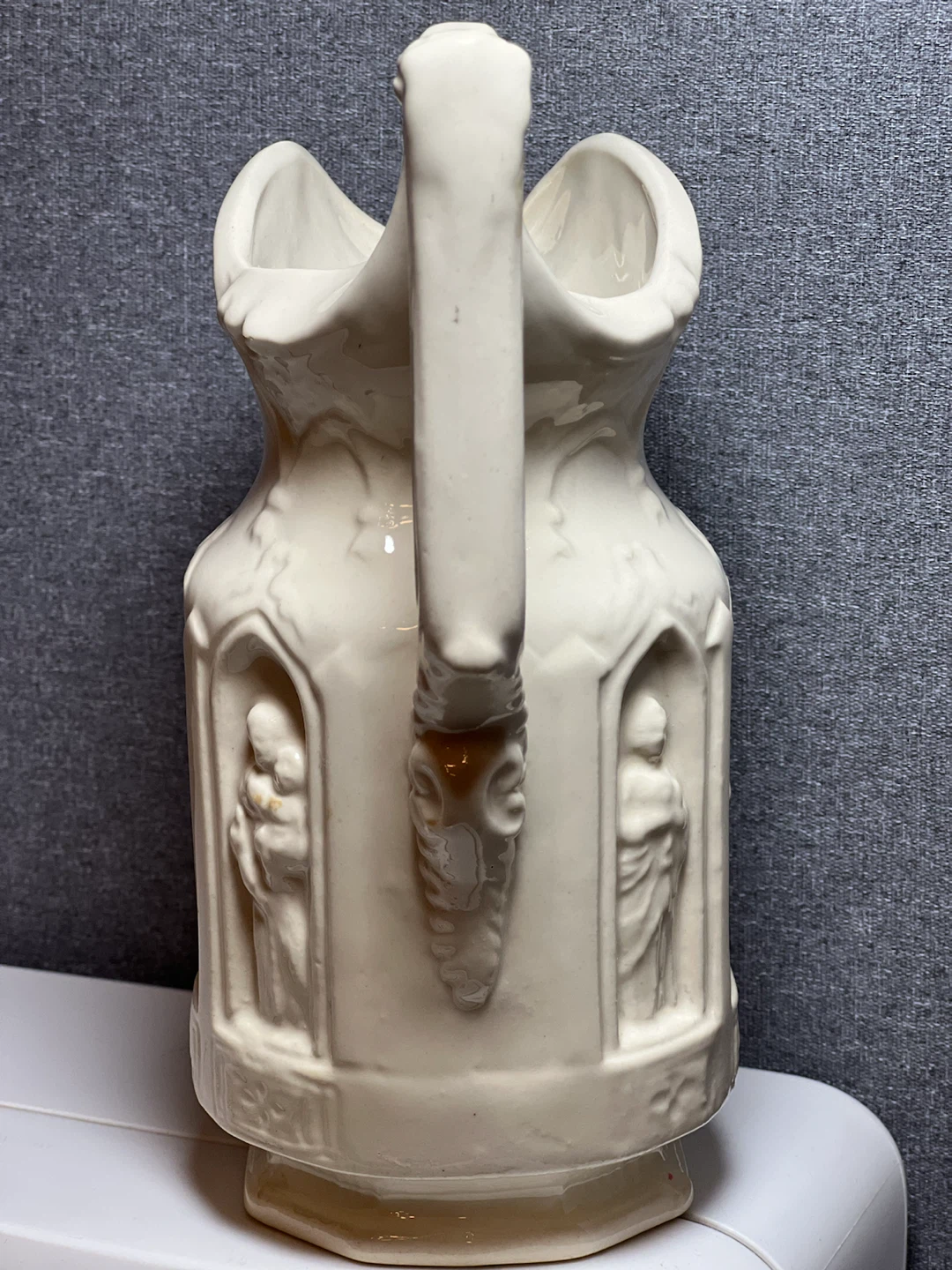 Antique Gothic Apostles Ceramic Pitcher Relief Jug - photo 2