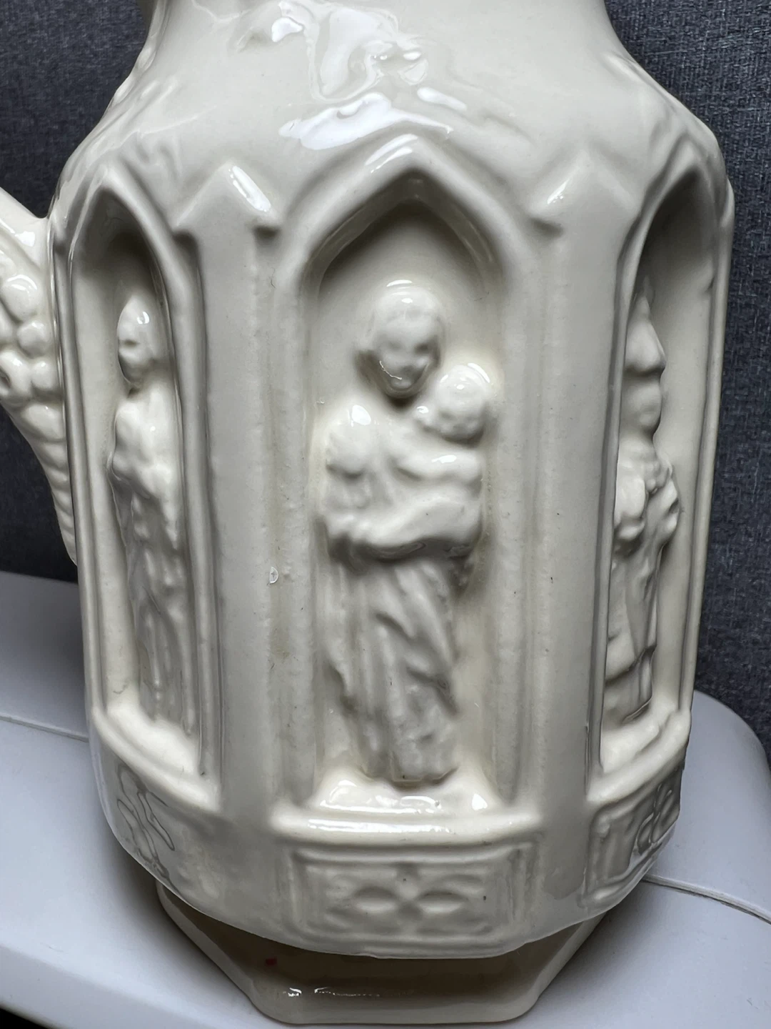 Antique Gothic Apostles Ceramic Pitcher Relief Jug - photo 5