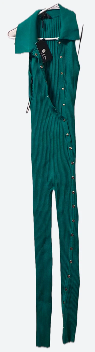 Hera Collection Green Ribbed Jumpsuit