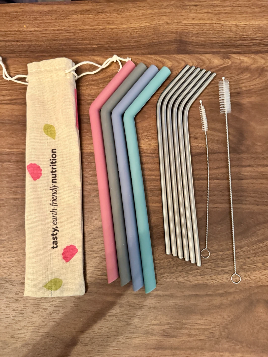 Reusable Straw Set with cleaning brushes