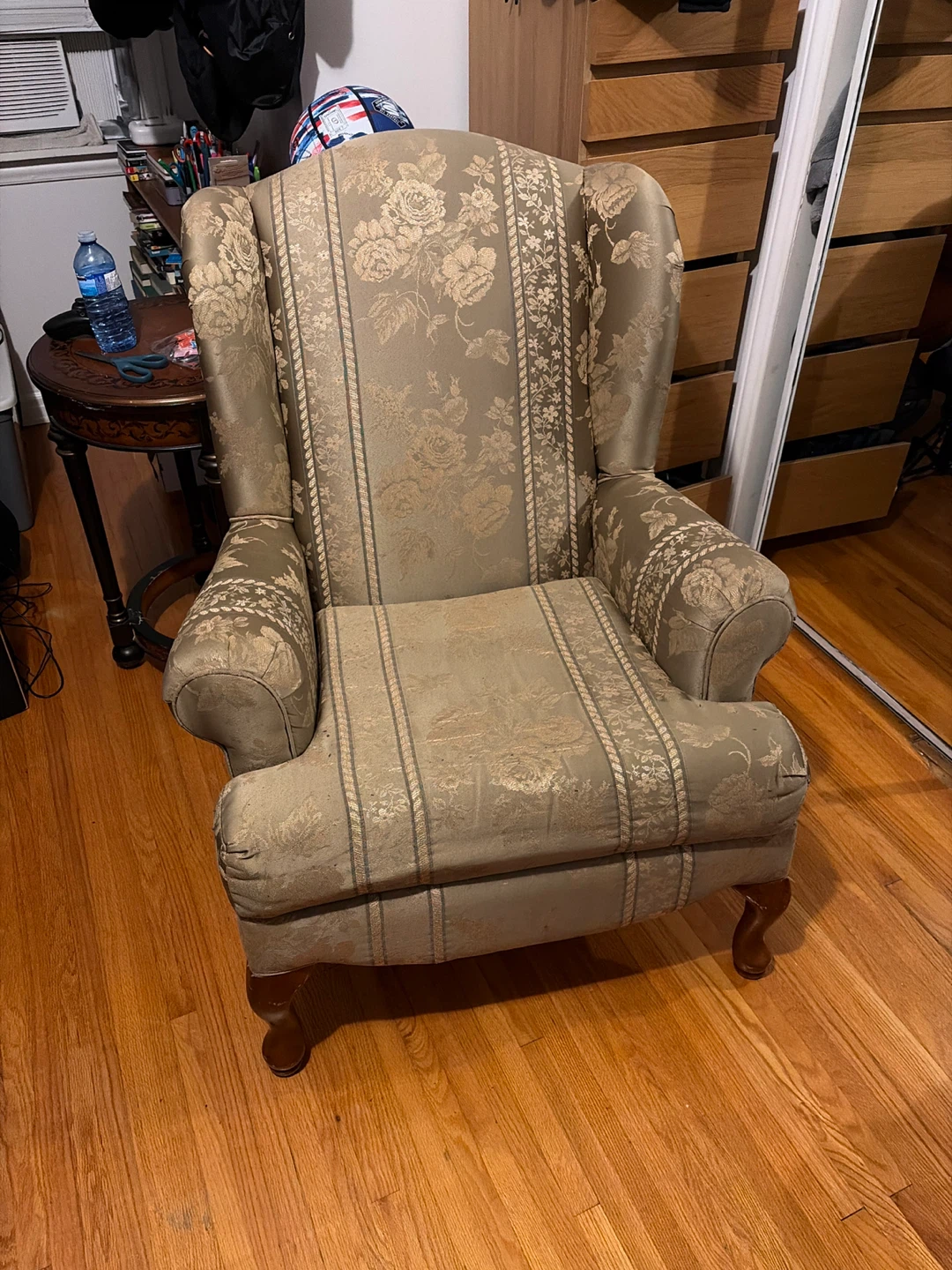 Traditional Floral Wingback Armchair