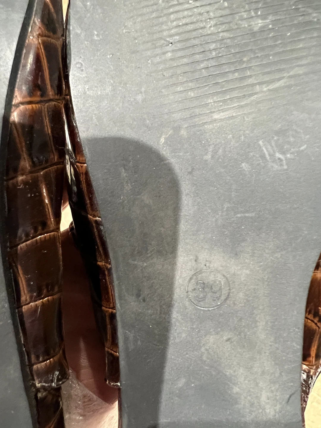 Casa Blanca Brown Crocodile Print Slingback Heels - photo 4