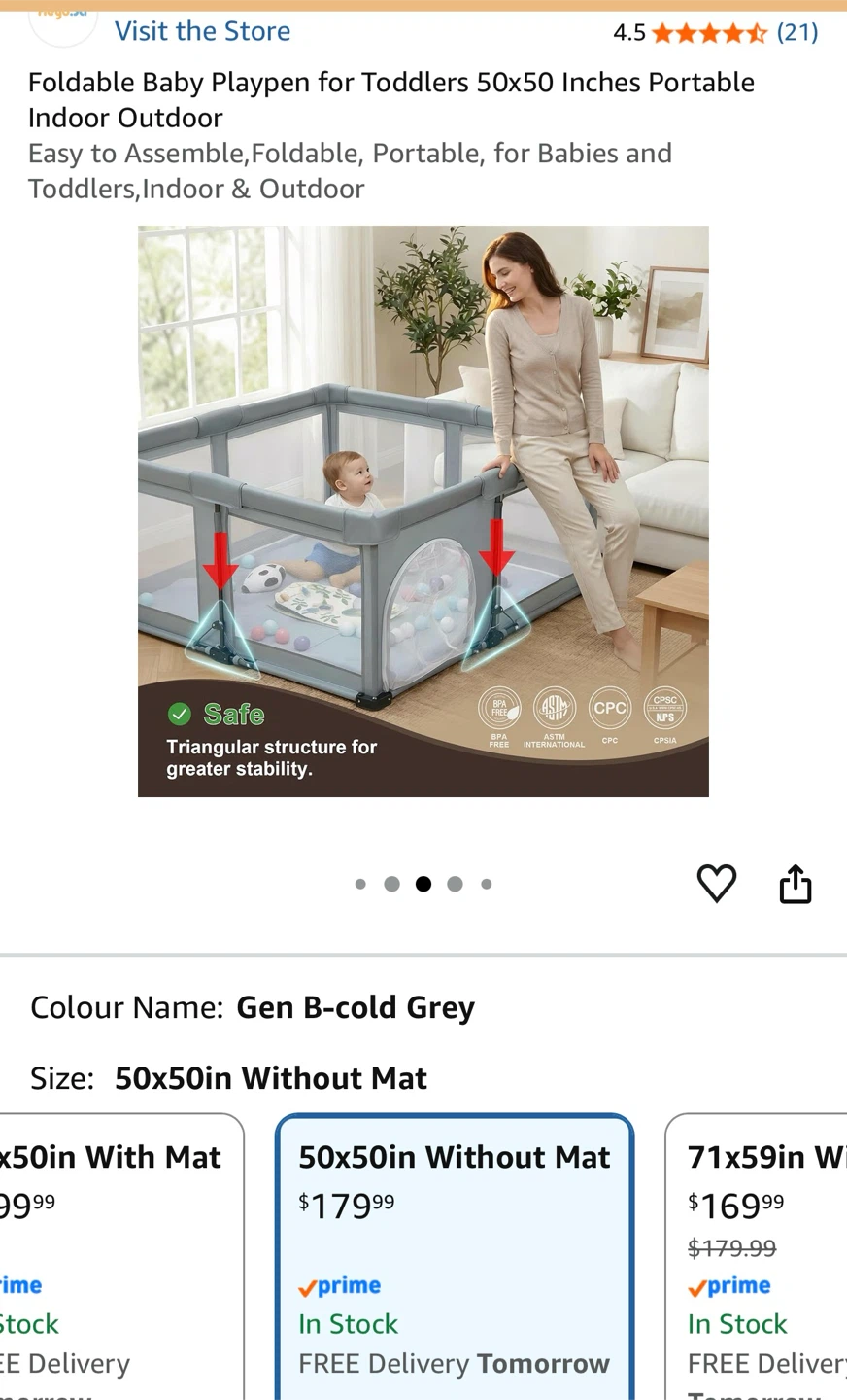 Foldable Baby Playpen with balls - Cold Grey - photo 3