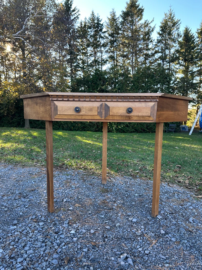 Vintage MCM Solid Birch Corner Writing Desk (CAN DELIVER) - photo 4