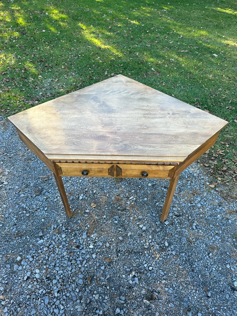 Vintage MCM Solid Birch Corner Writing Desk (CAN DELIVER) - photo 5
