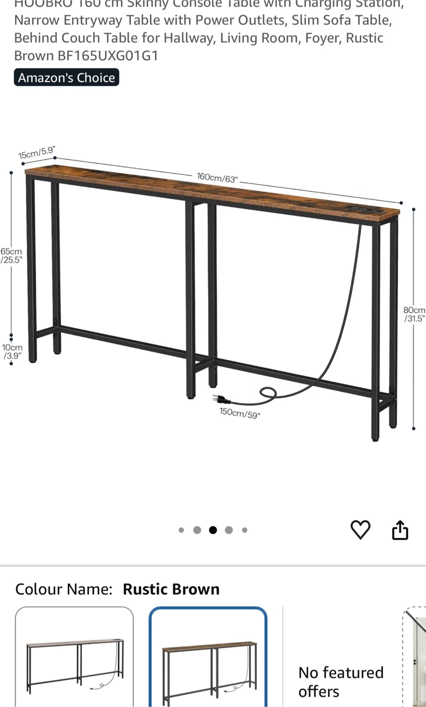 Console Table with Power Outlets - photo 2