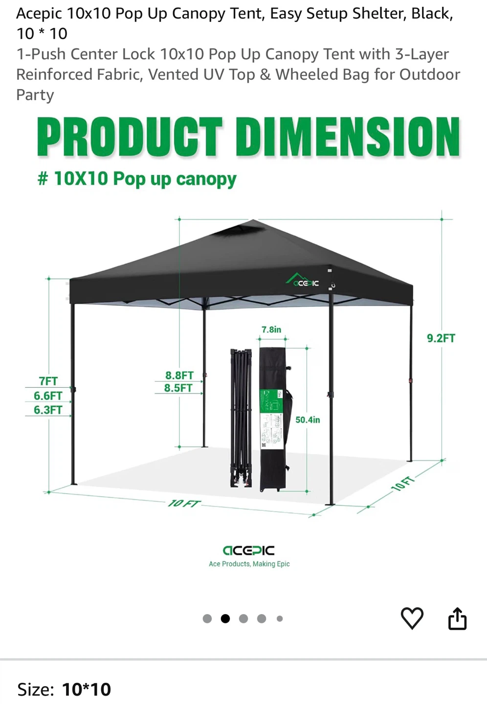Canopy Tent 10x10 - photo 2