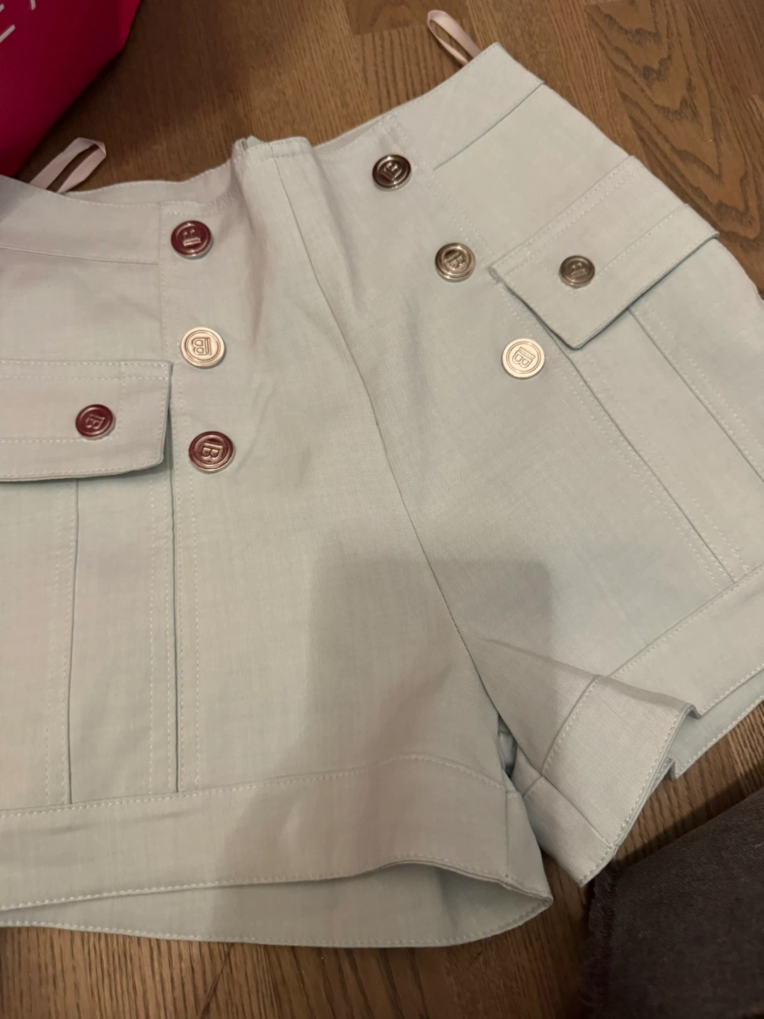 Balmain styled high-waisted shorts