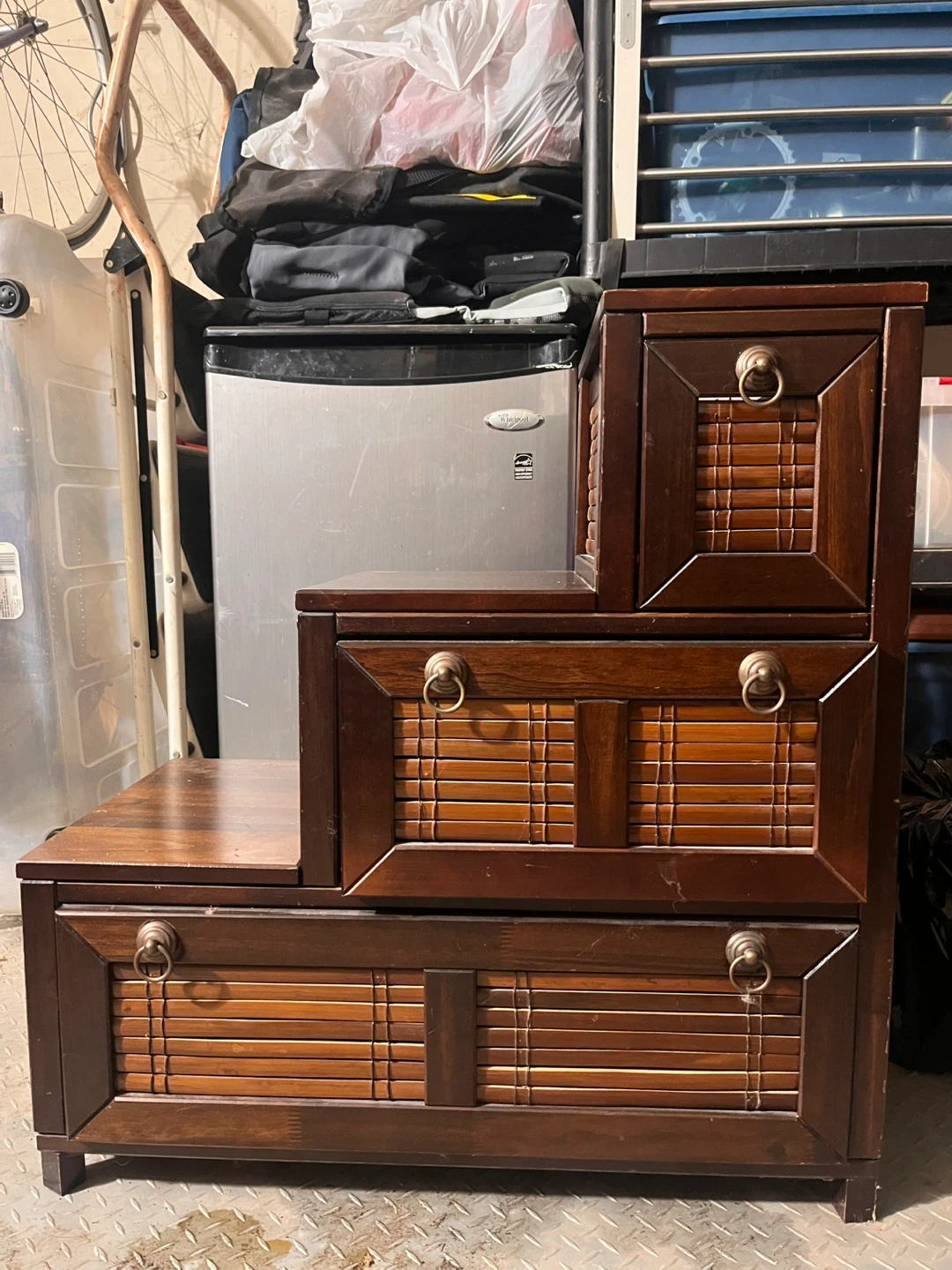Wooden Stair-Style Storage Chest
