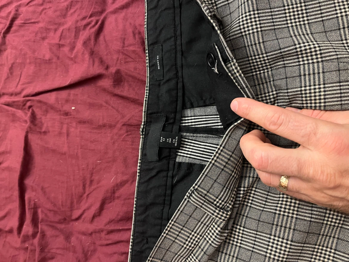H&M Plaid Skinny Fit Trousers