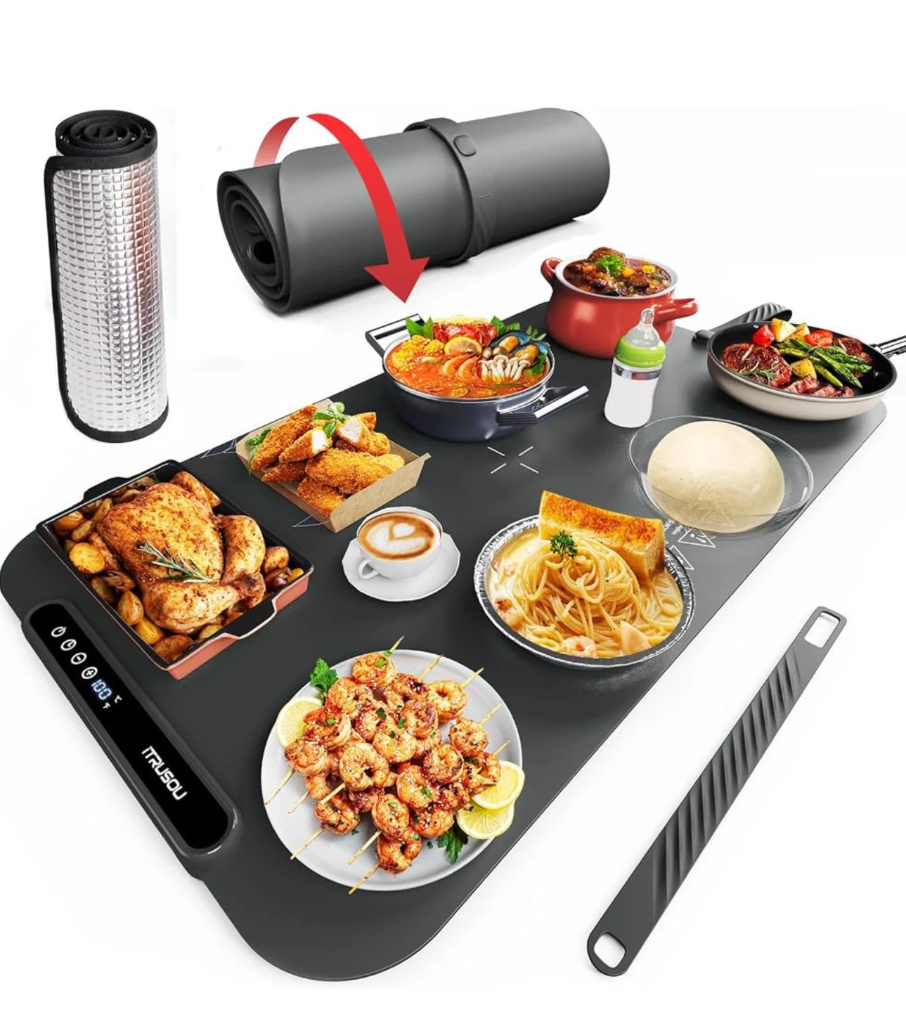 Food Warming Mat with Heat-Resistant Pad