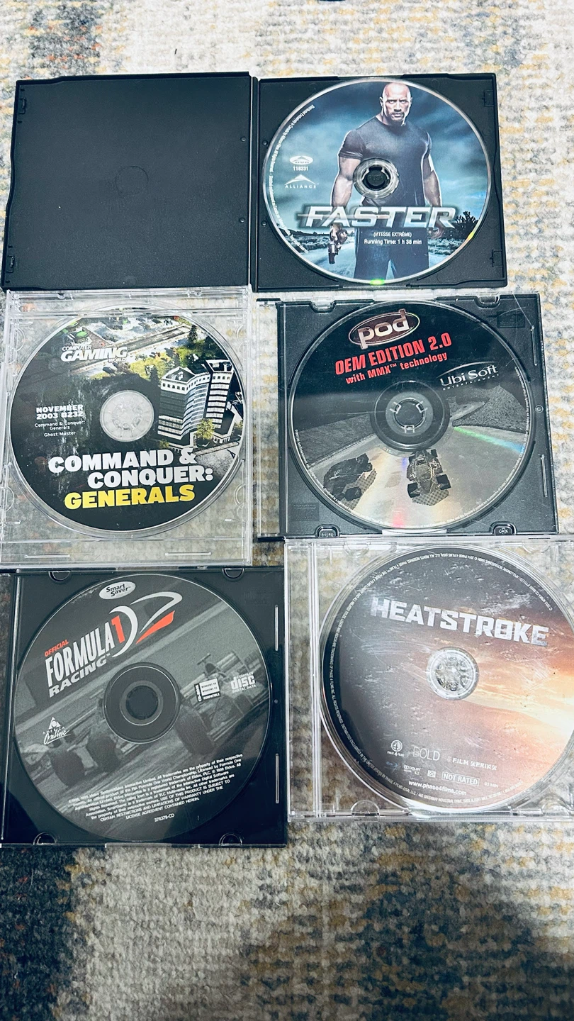 5 Vintage PC Games & DVD Movies Bundle – Scratched / Untested