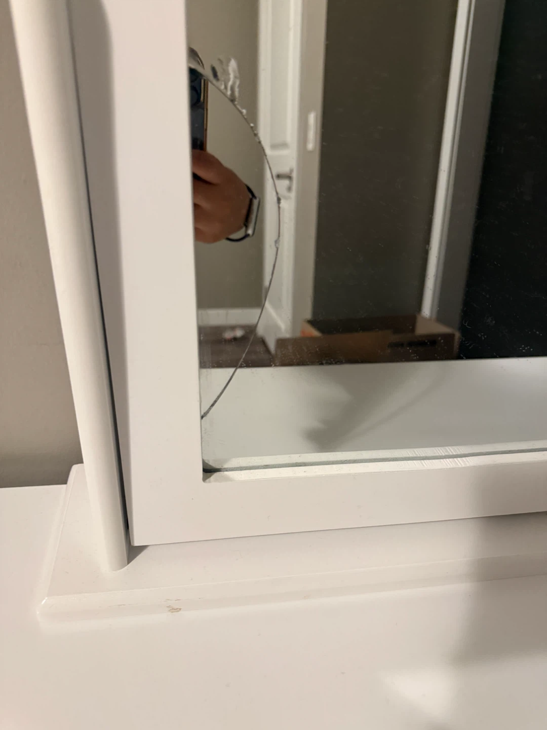 White Vanity Table with Mirror and Stool - photo 2