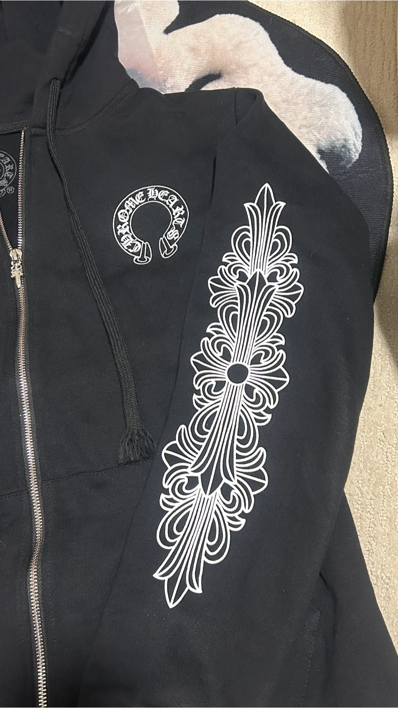 Black Chrome Hearts zip up jacket - photo 2