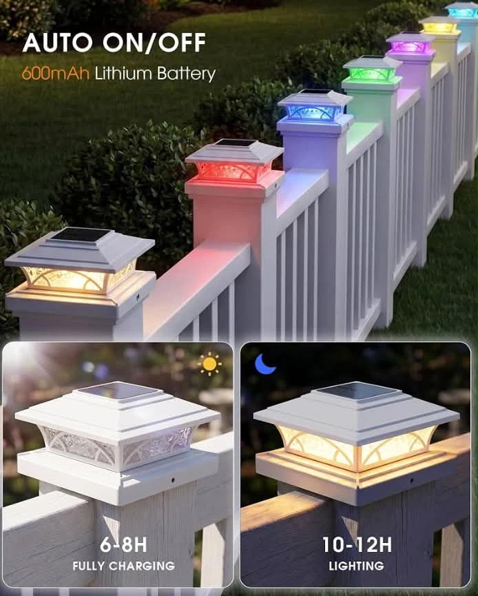 12 Pack Solar LED Fence Post Cap Lights with Remote - photo 3