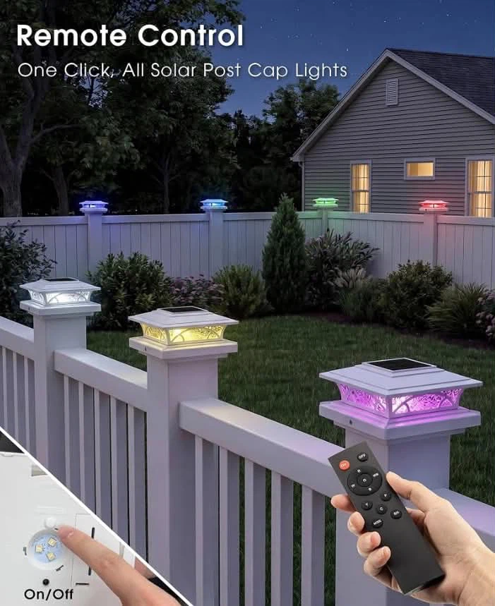 12 Pack Solar LED Fence Post Cap Lights with Remote - photo 4