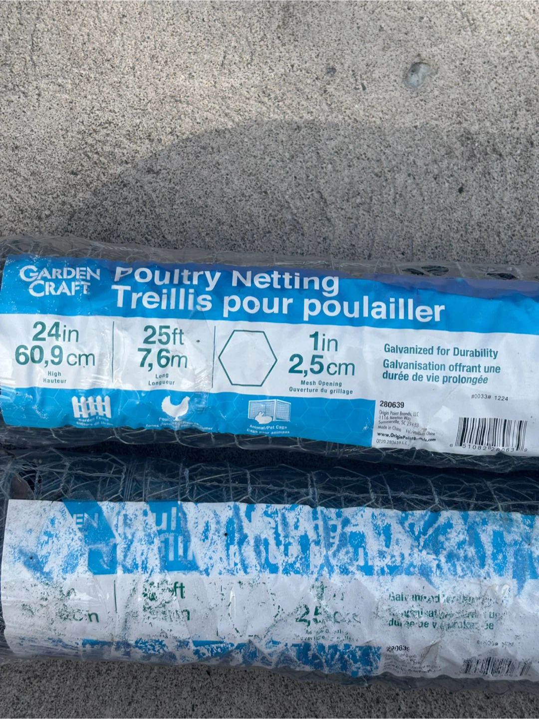 Poultry Netting — 2 Rolls, 24" x 25' Each - photo 2