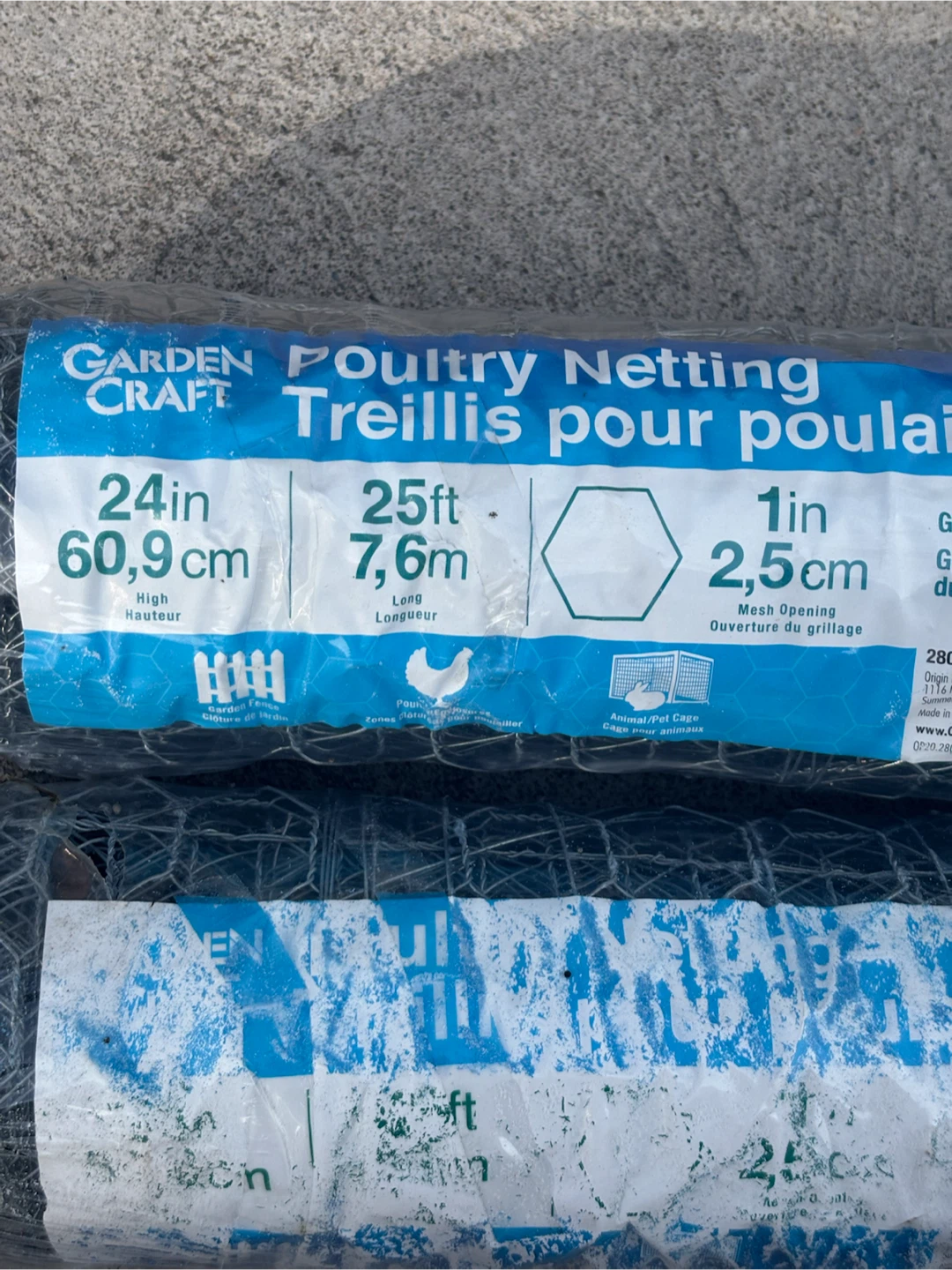 Poultry Netting — 2 Rolls, 24" x 25' Each - photo 3