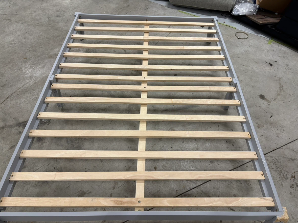 Grey bed frame