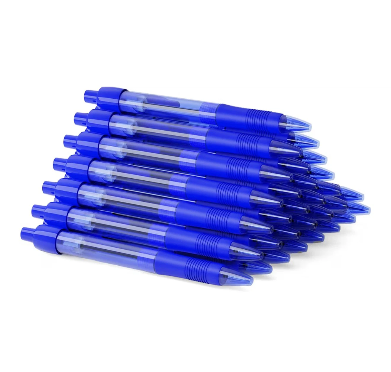 50 Pack No Bleed Blue Ink Click Pens