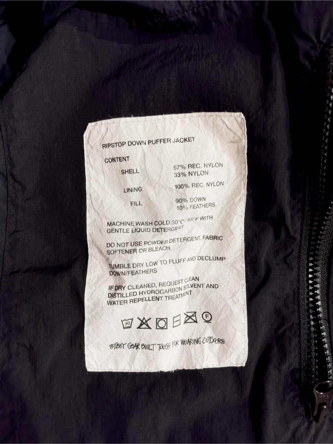 Stüssy Down Puffer Jacket – Black / Size S - photo 4