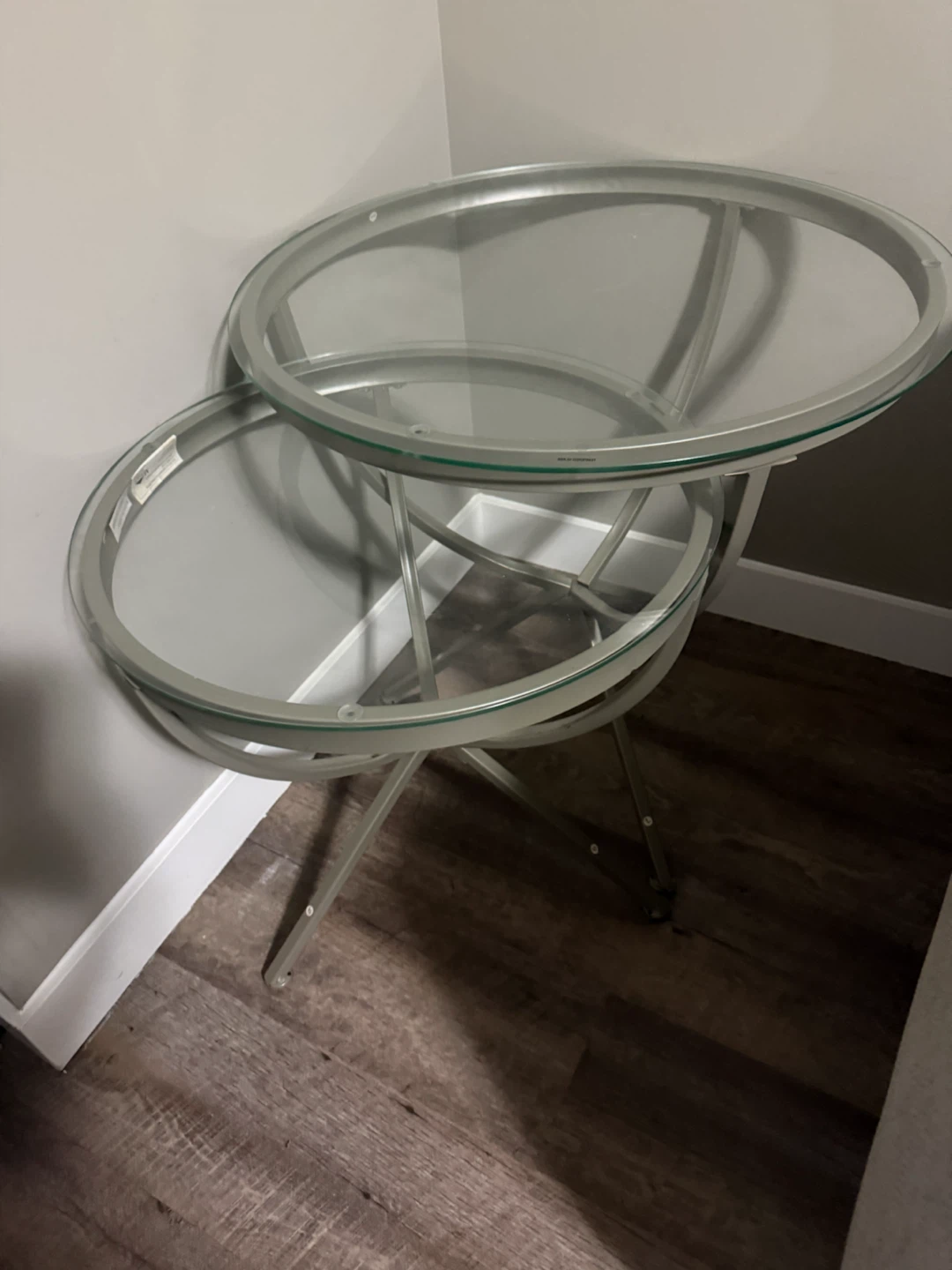 Two Round Glass Side Tables - photo 2