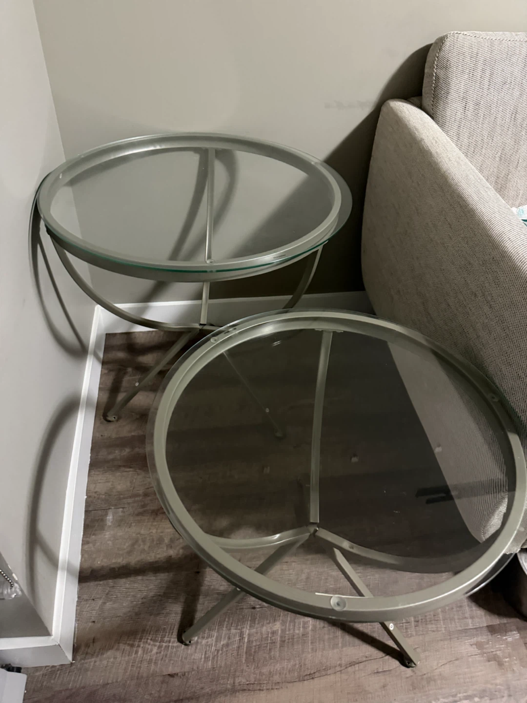 Two Round Glass Side Tables - photo 4