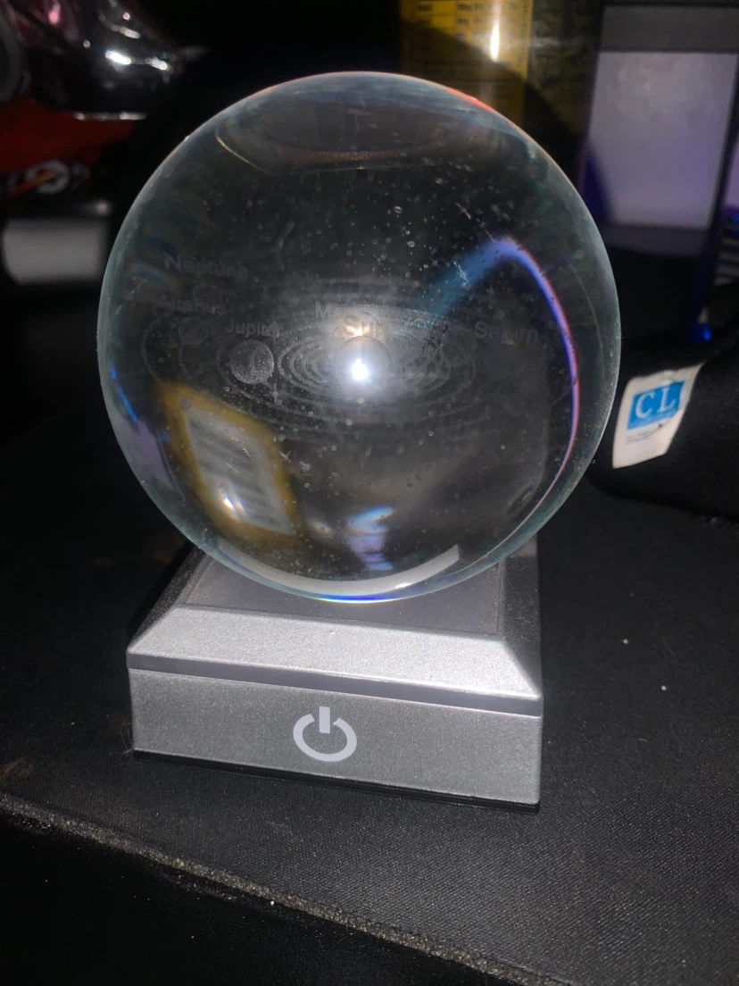 Solar System Glass Crystal Ball Night Light