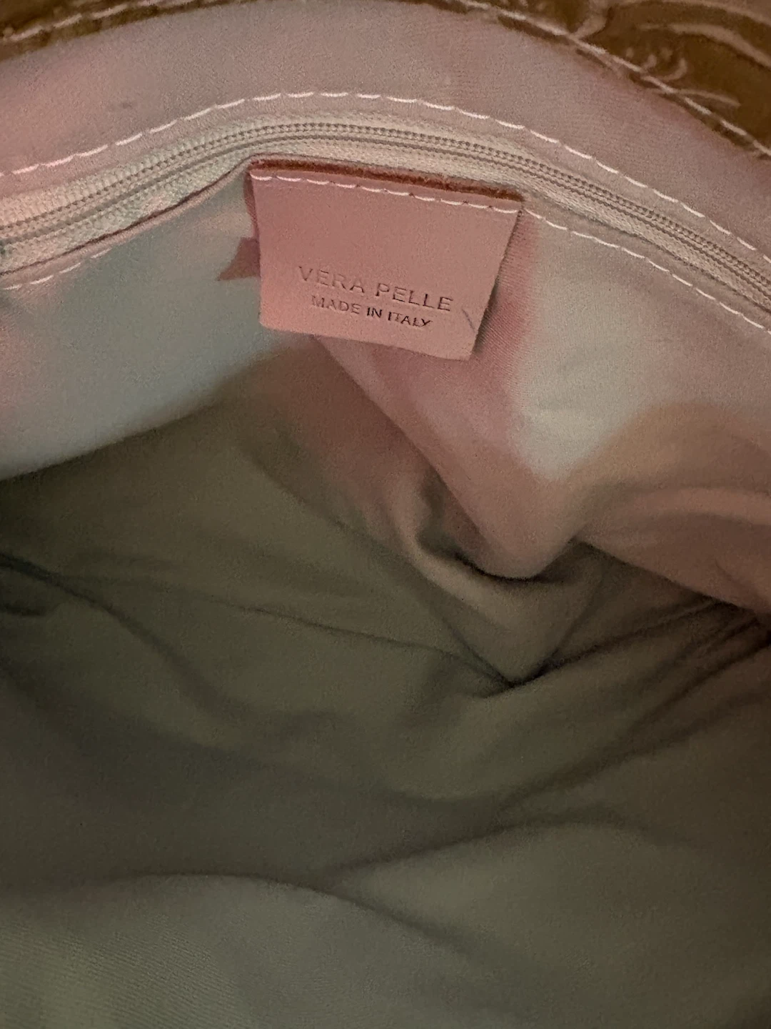 Vera Pelle Floral Tote Italian Leather Handbag - photo 4