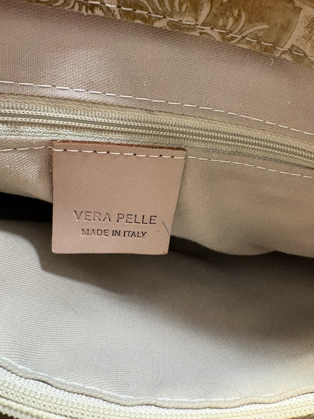 Vera Pelle Floral Tote Italian Leather Handbag - photo 5