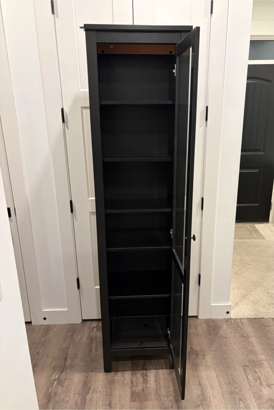 IKEA HEMNES bookcase with glass door in black brown