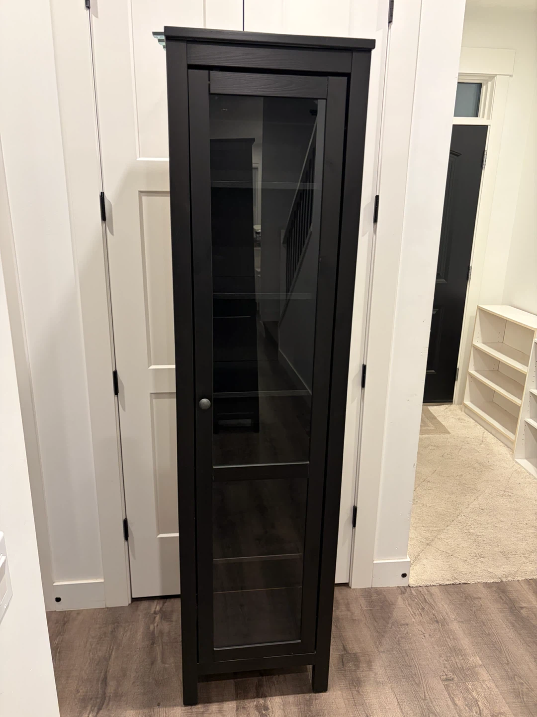 IKEA HEMNES bookcase with glass door in black brown - photo 2