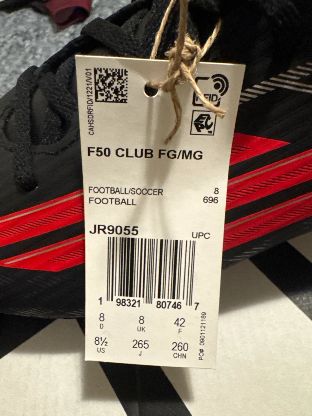 Adidas F50 Club FG/MG Soccer Cleats - Black/Red - photo 2