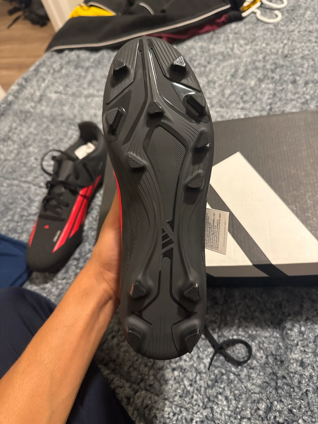 Adidas F50 Club FG/MG Soccer Cleats - Black/Red - photo 4