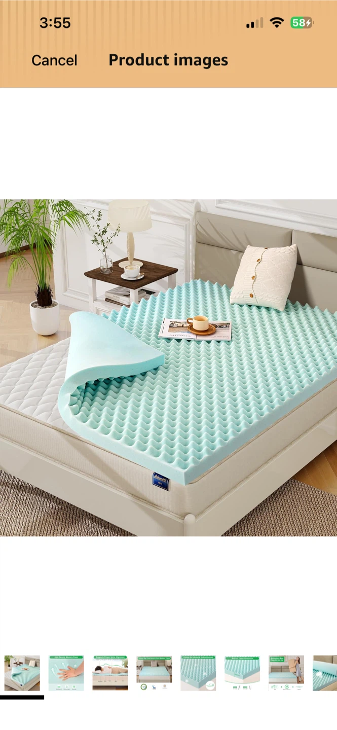 New！Full Size High Density Memory Foam Mattress Topper