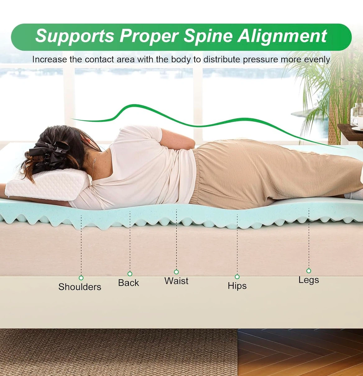 New！Full Size High Density Memory Foam Mattress Topper - photo 3