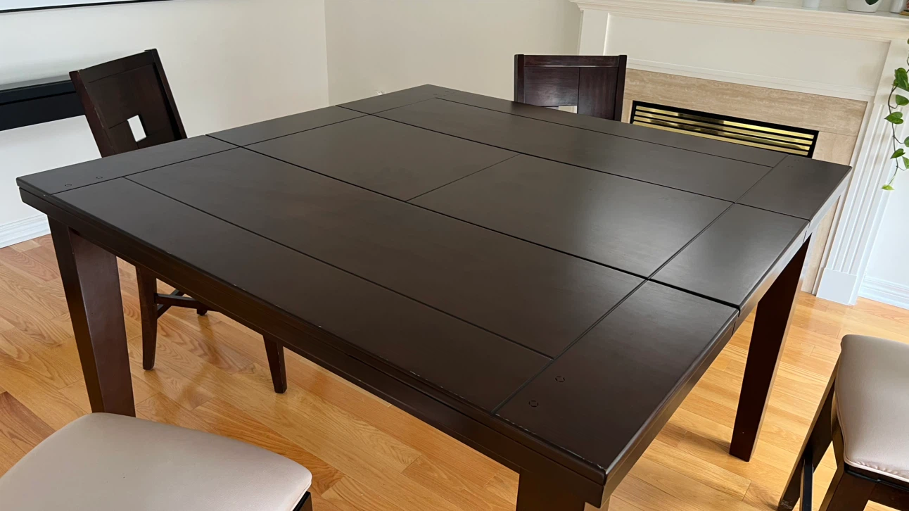 Extendable Solid Wood High Dining Table