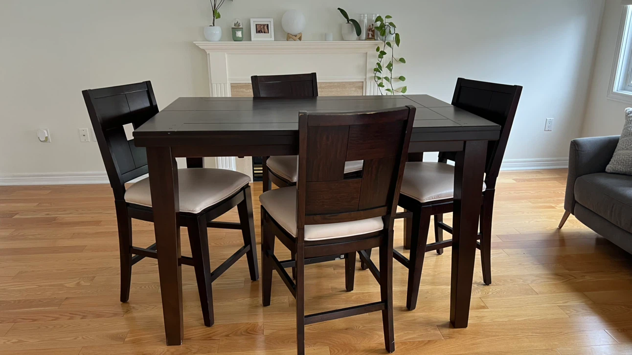 Extendable Solid Wood High Dining Table - photo 4