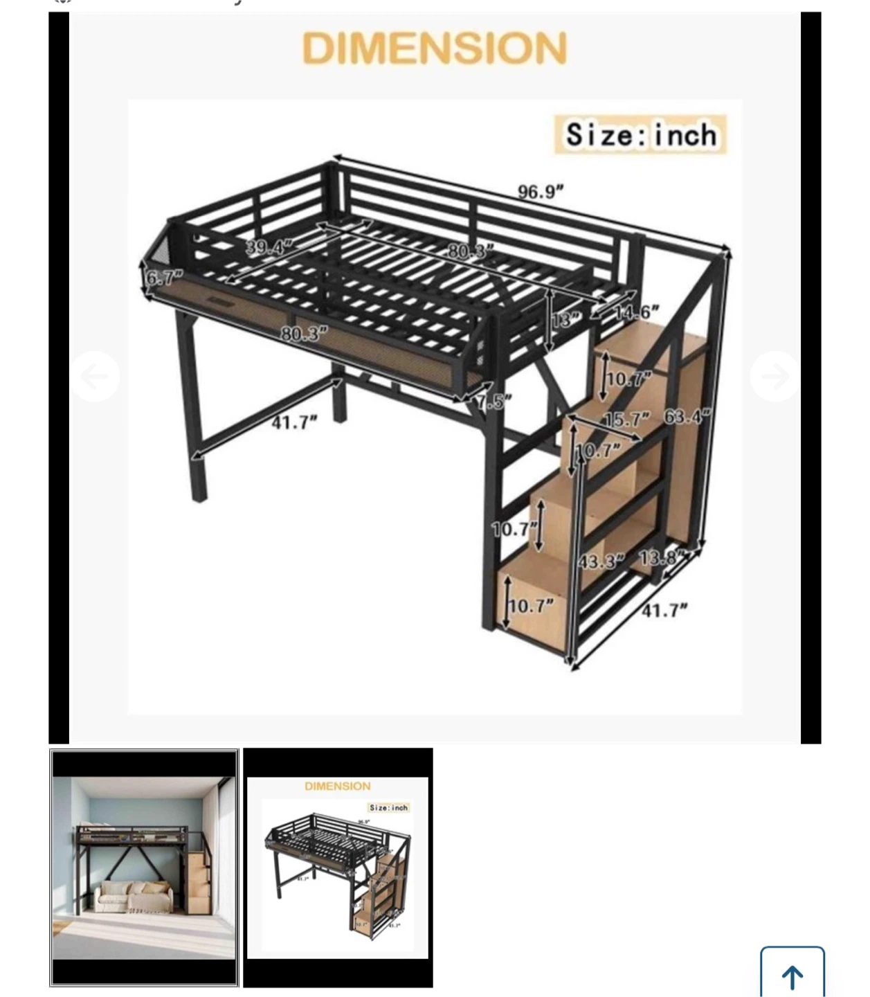 Metal Loft Bed with Built-in Stairs -brand new(in boxes) - photo 2