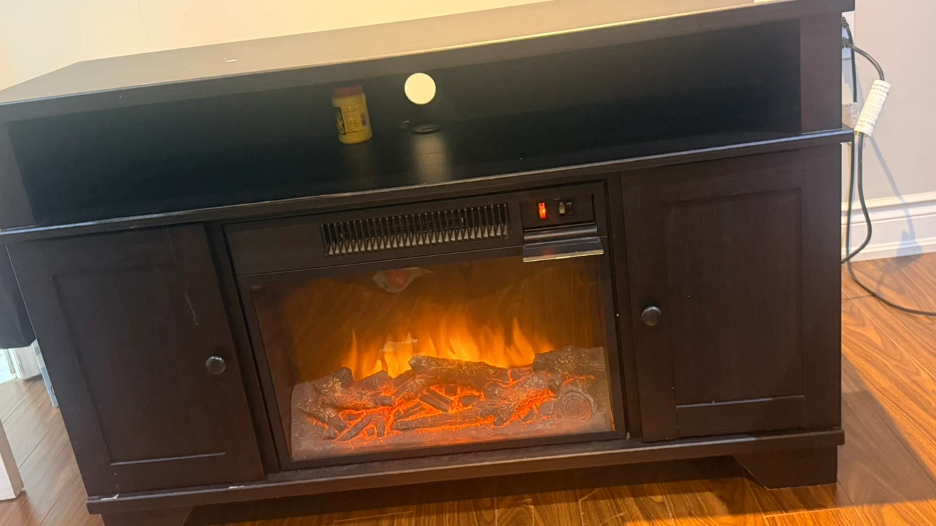 Masterflame Electric Fireplace TV Stand and Storage Ottoman - photo 2