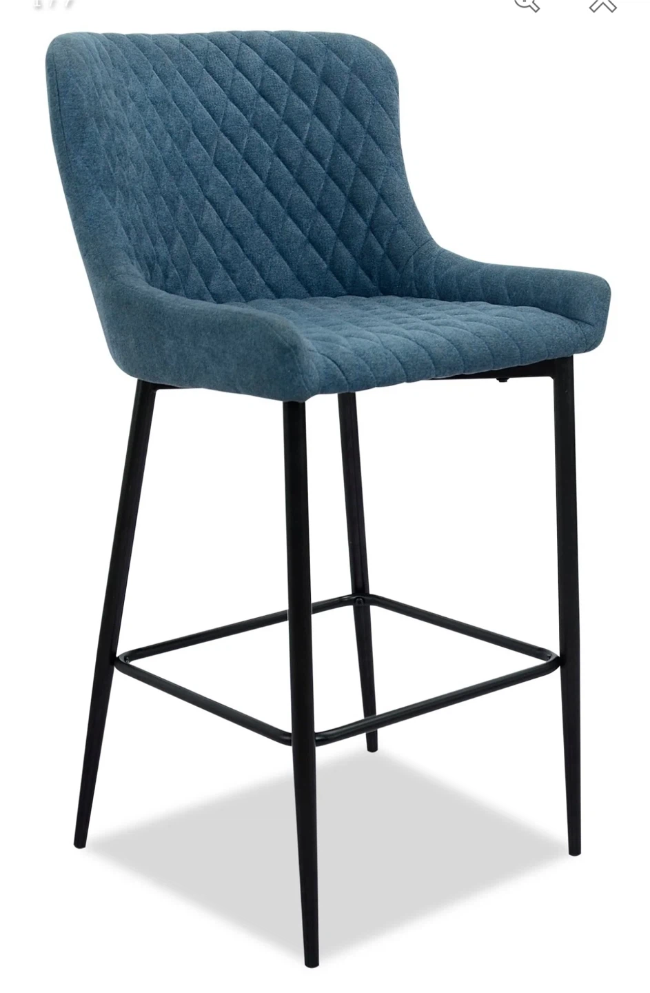 Upholstered Bar Stools – Navy Blue/Grey | Like New - photo 2